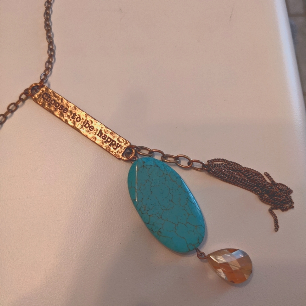 "Choose To Be Happy" Long Necklace
